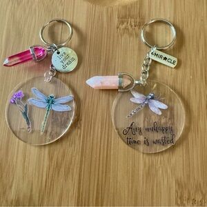 Handmade set of 2 acrylic keychains!  Brand New!